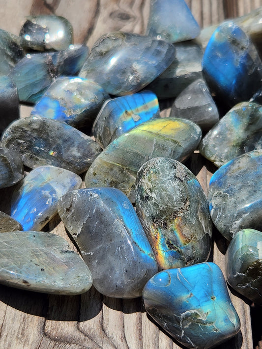 Labradorite Tumbled Stones, 5 Oz Bag Self Tumbled, ItemTS001