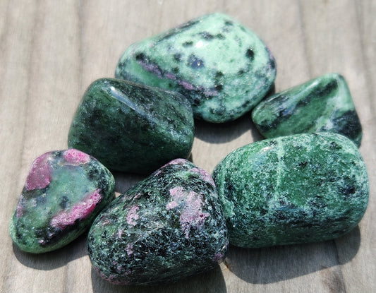 Ruby Zoisite Tumbled Stones, 5 Oz Bag Self Tumbled, ItemTS002