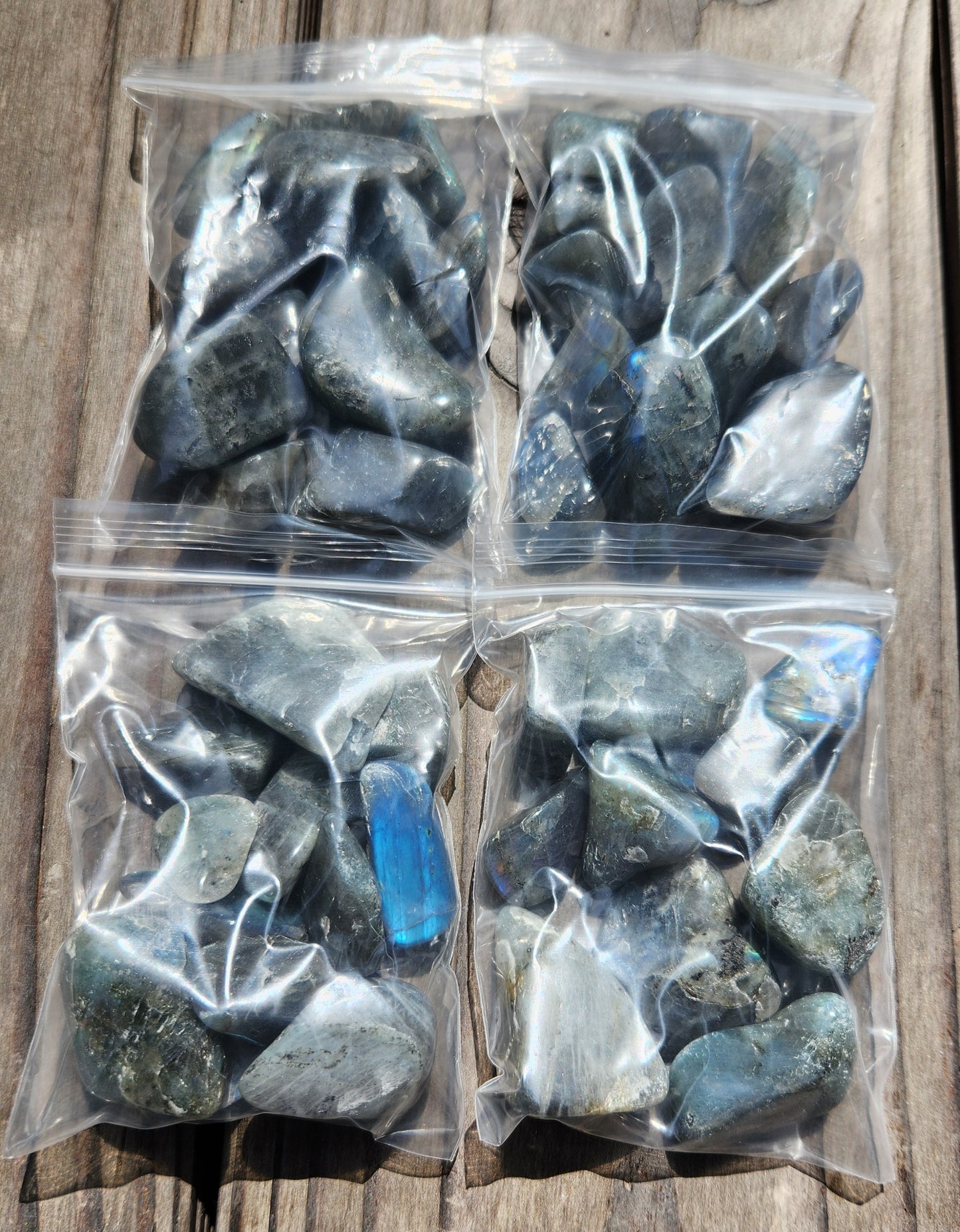 Labradorite Tumbled Stones, 5 Oz Bag Self Tumbled, ItemTS001