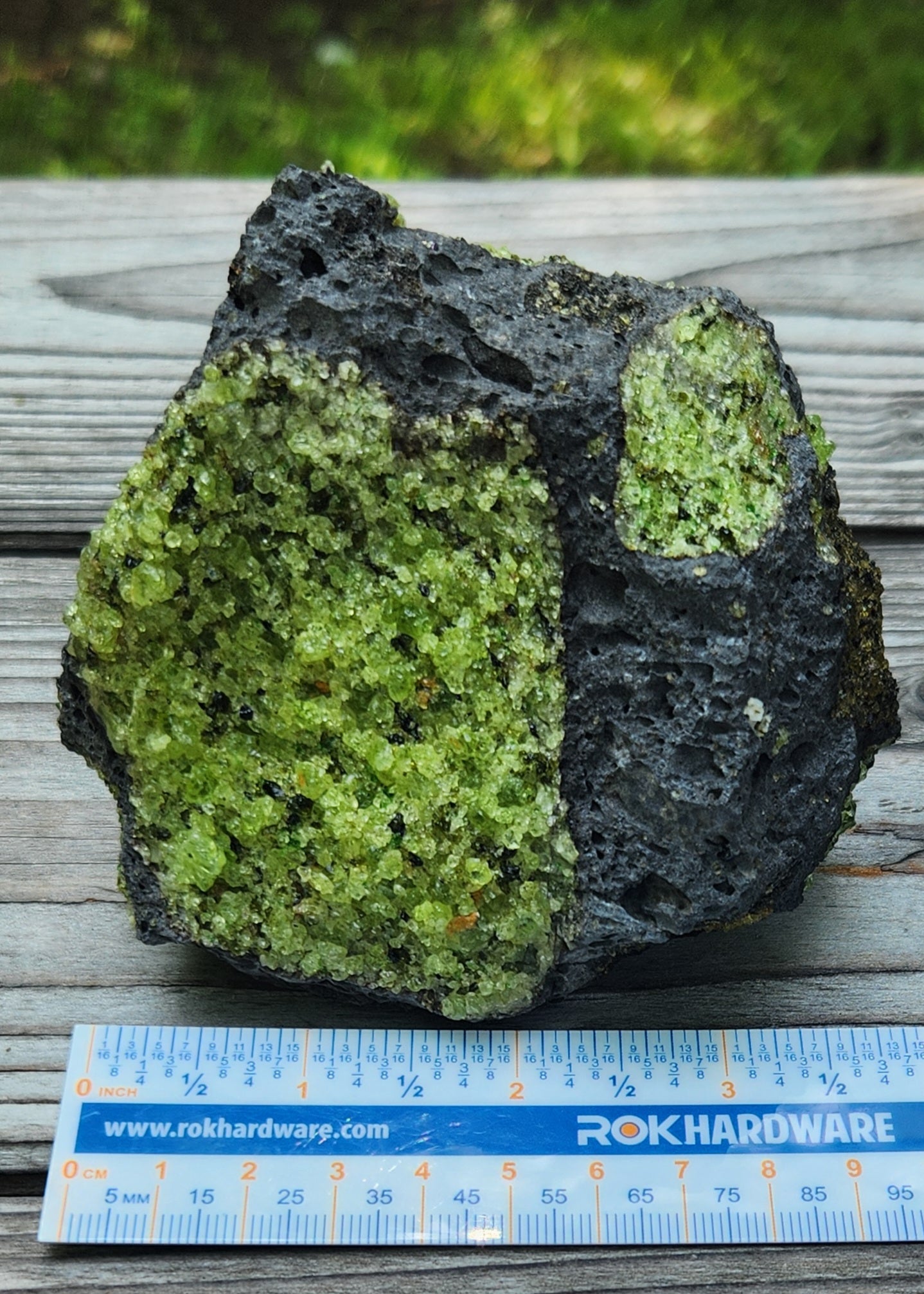 Peridot Olivine on Basalt Specimen Over 1 1/2 lbs ItemSP311