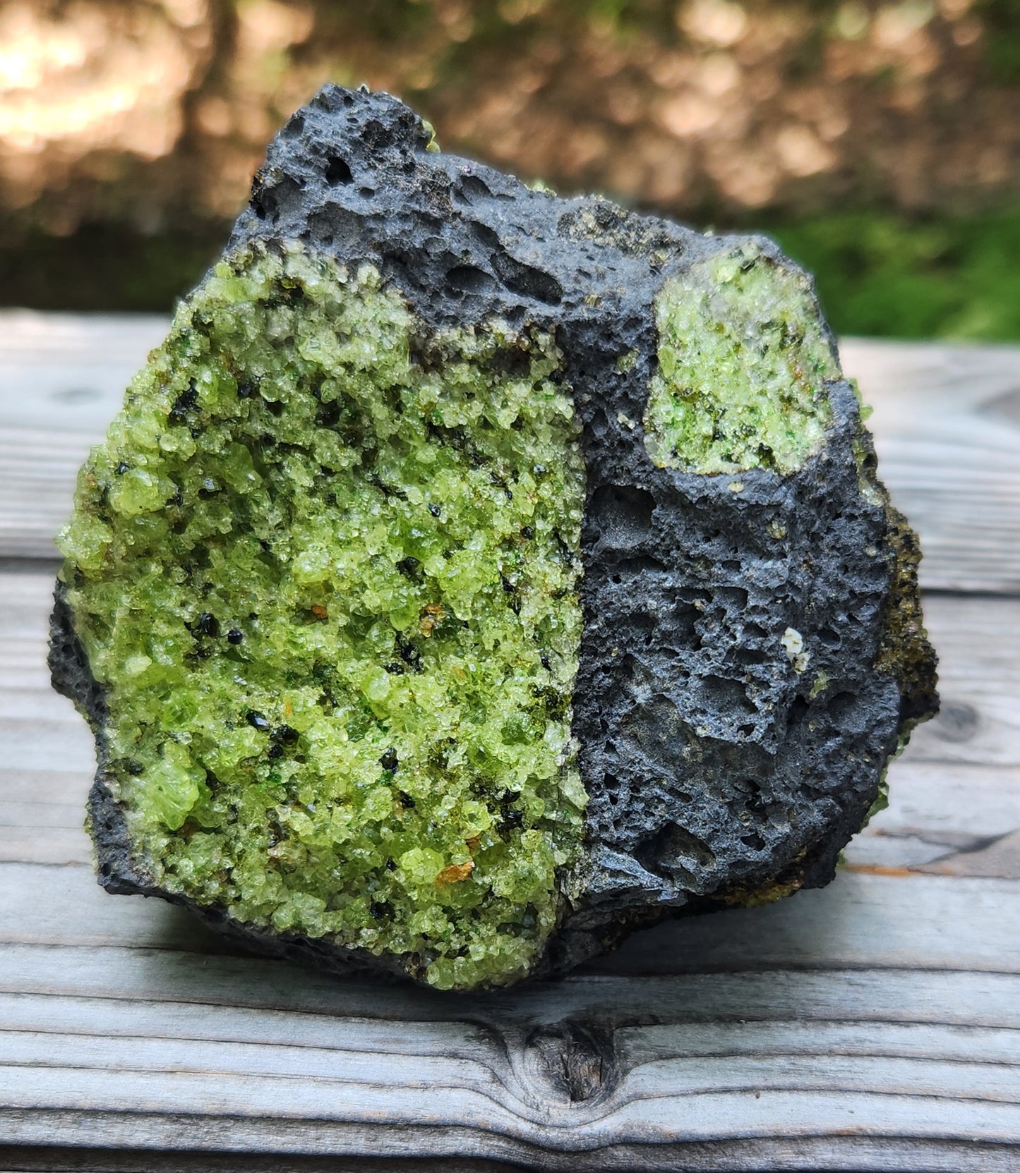Peridot Olivine on Basalt Specimen Over 1 1/2 lbs ItemSP311