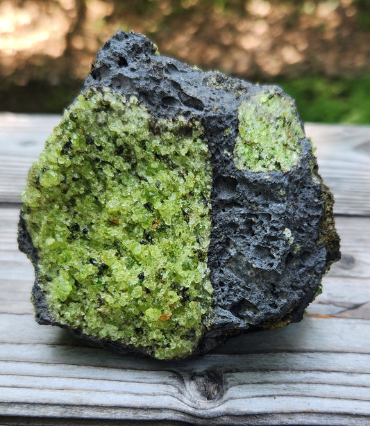 Peridot Olivine on Basalt Specimen Over 1 1/2 lbs ItemSP311
