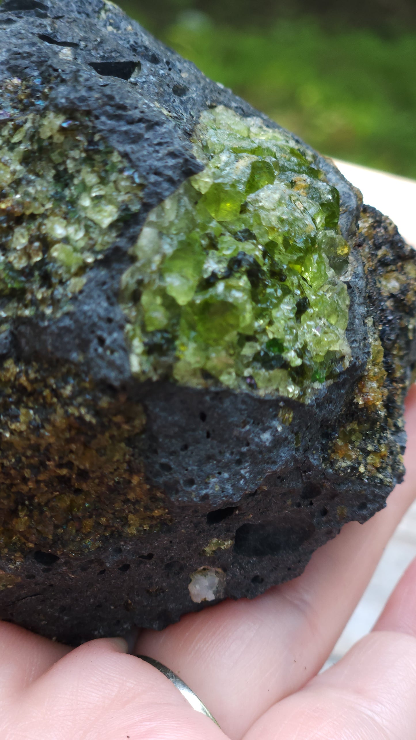 Peridot Olivine on Basalt Specimen Over 1 1/2 lbs ItemSP311