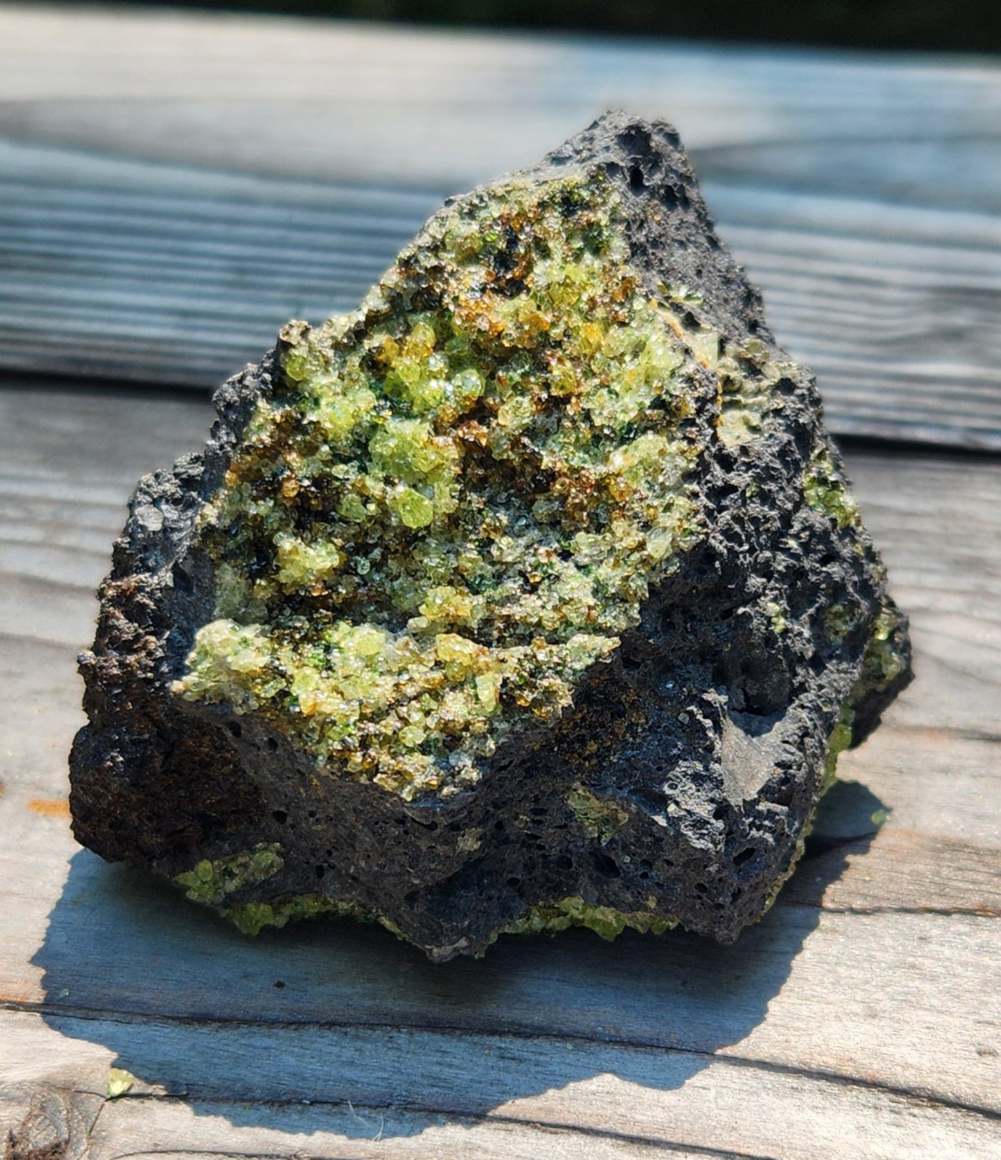 Peridot Olivine on Basalt Specimen ItemSP312