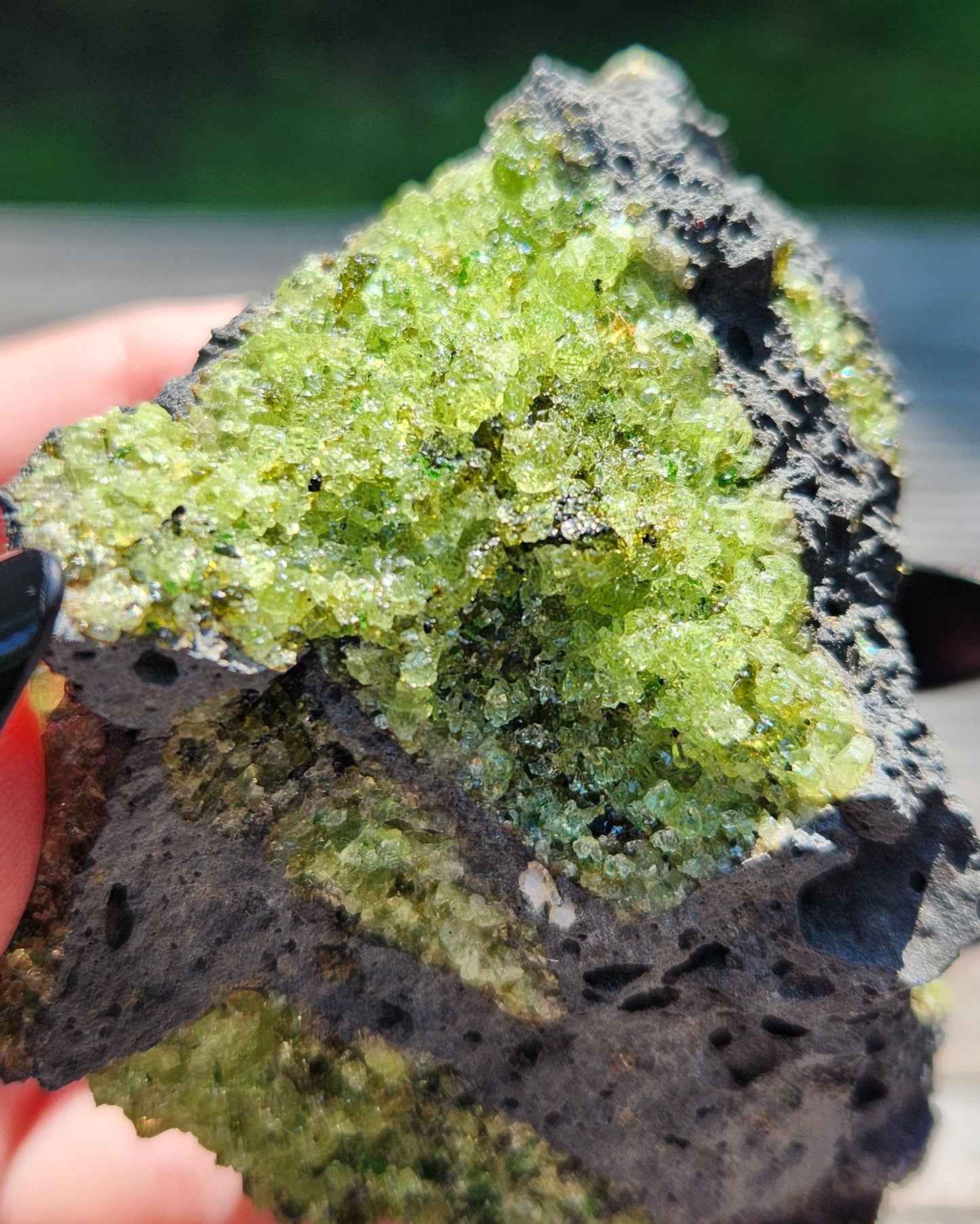 Peridot Olivine on Basalt Specimen ItemSP312