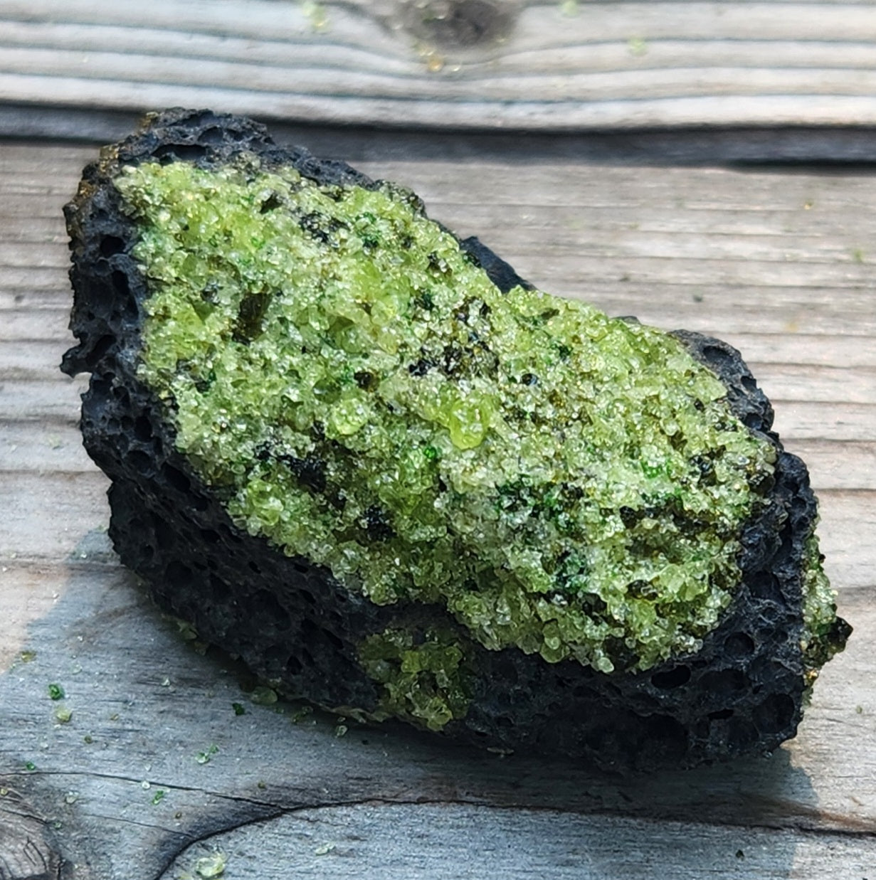 Peridot Olivine on Basalt Specimen ItemSP313