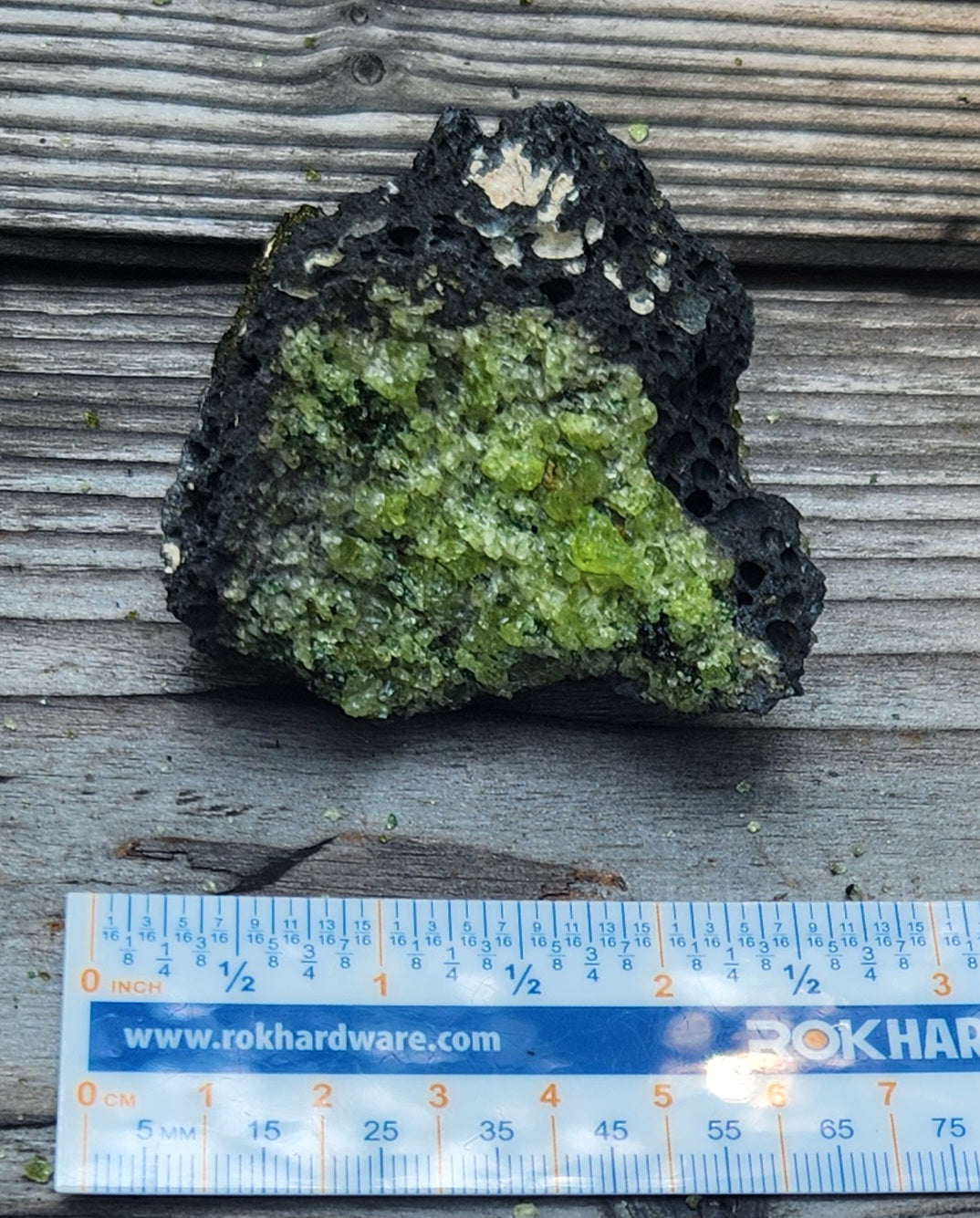 Peridot Olivine on Basalt Specimen ItemSP314
