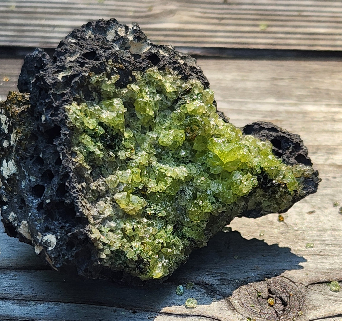 Peridot Olivine on Basalt Specimen ItemSP314