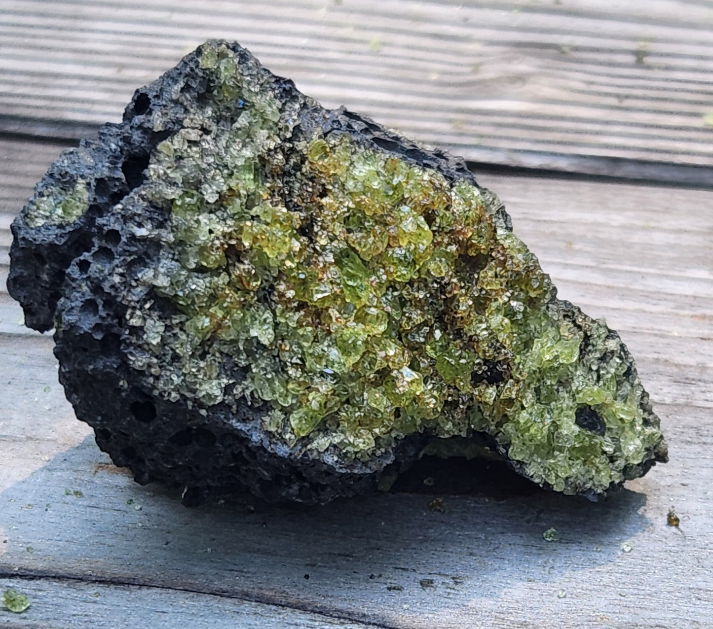 Peridot Olivine on Basalt Specimen ItemSP314