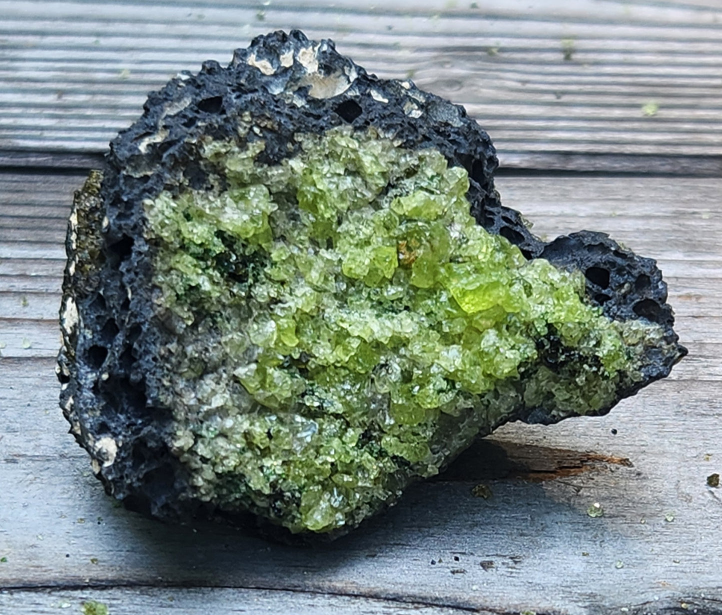 Peridot Olivine on Basalt Specimen ItemSP314