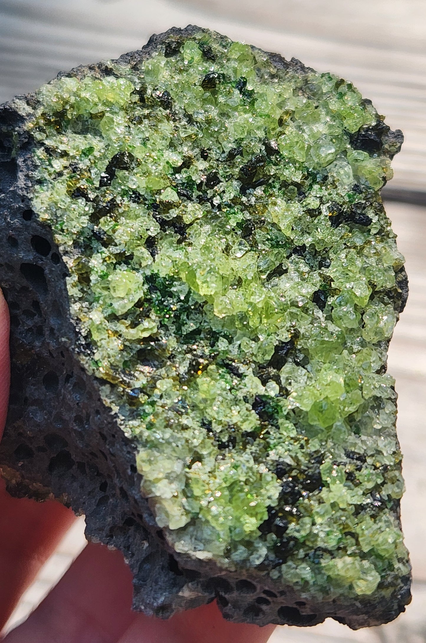 Peridot Olivine on Basalt Specimen ItemSP315