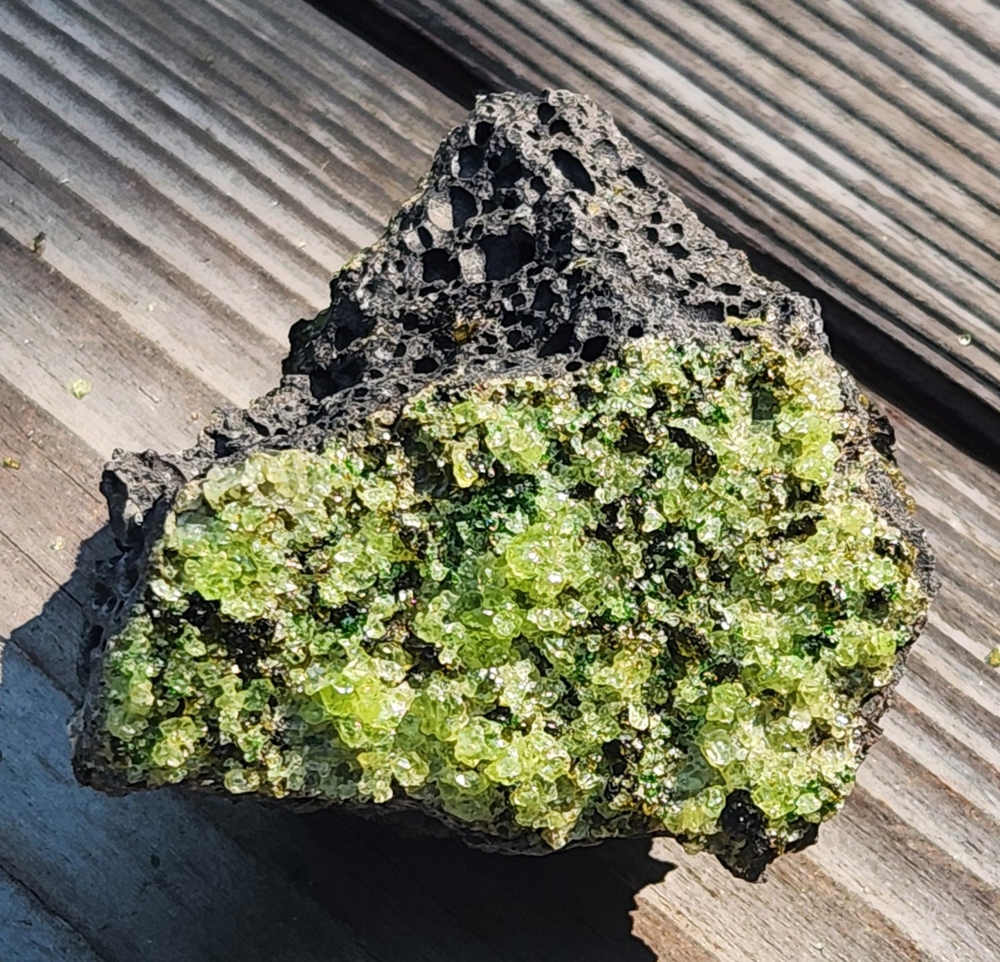 Peridot Olivine on Basalt Specimen ItemSP315