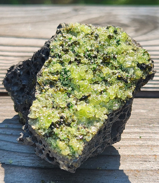 Peridot Olivine on Basalt Specimen ItemSP315