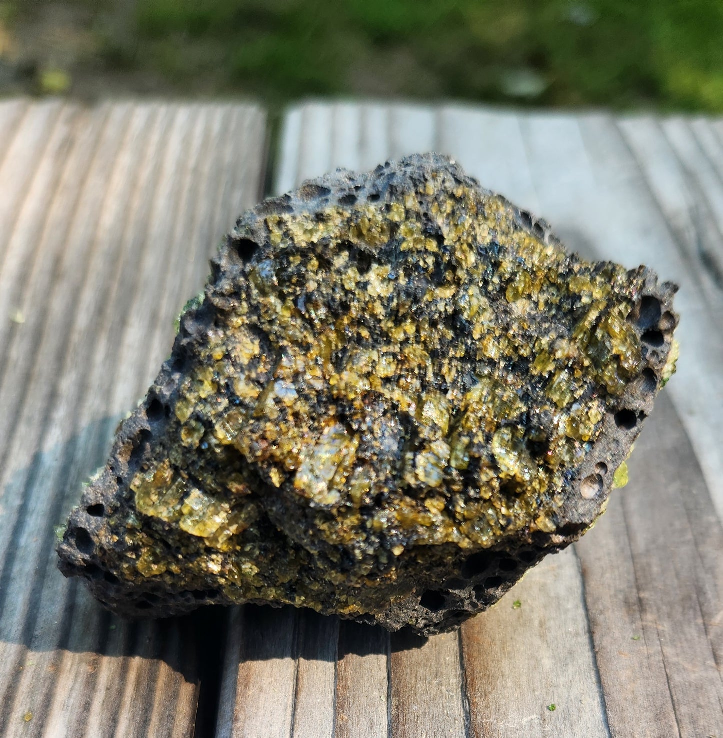 Peridot Olivine on Basalt Specimen ItemSP315