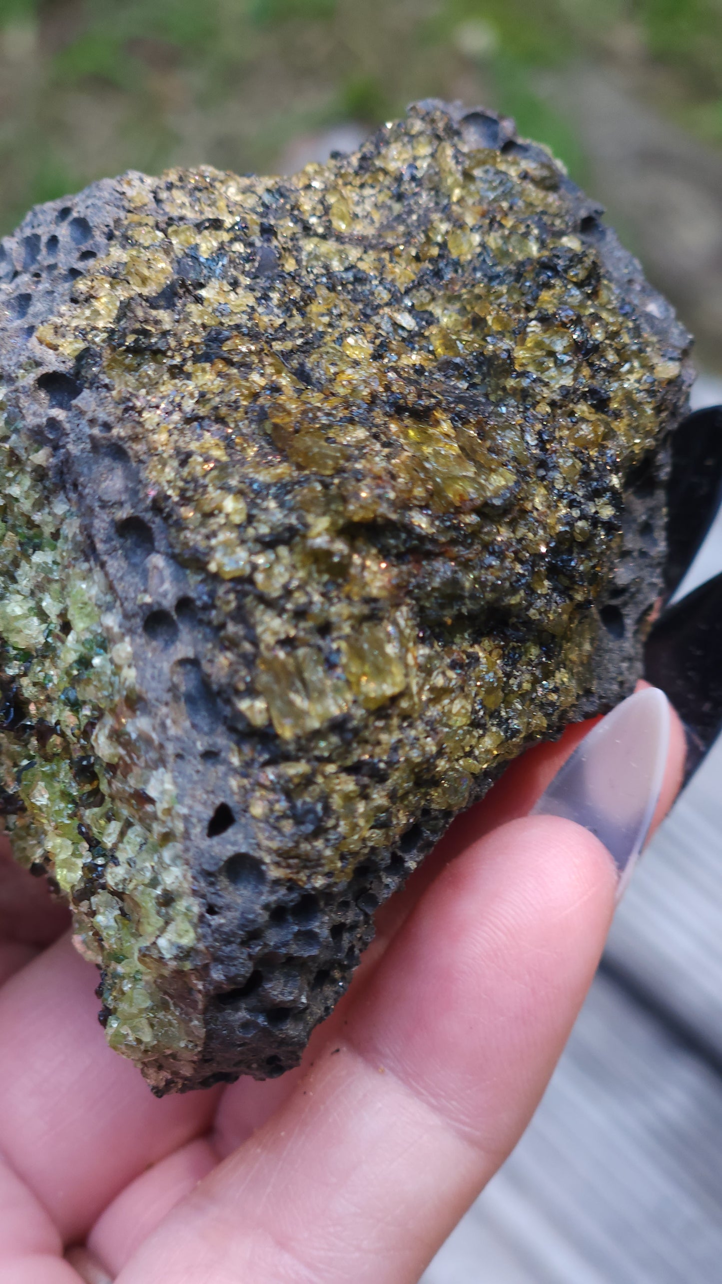 Peridot Olivine on Basalt Specimen ItemSP315
