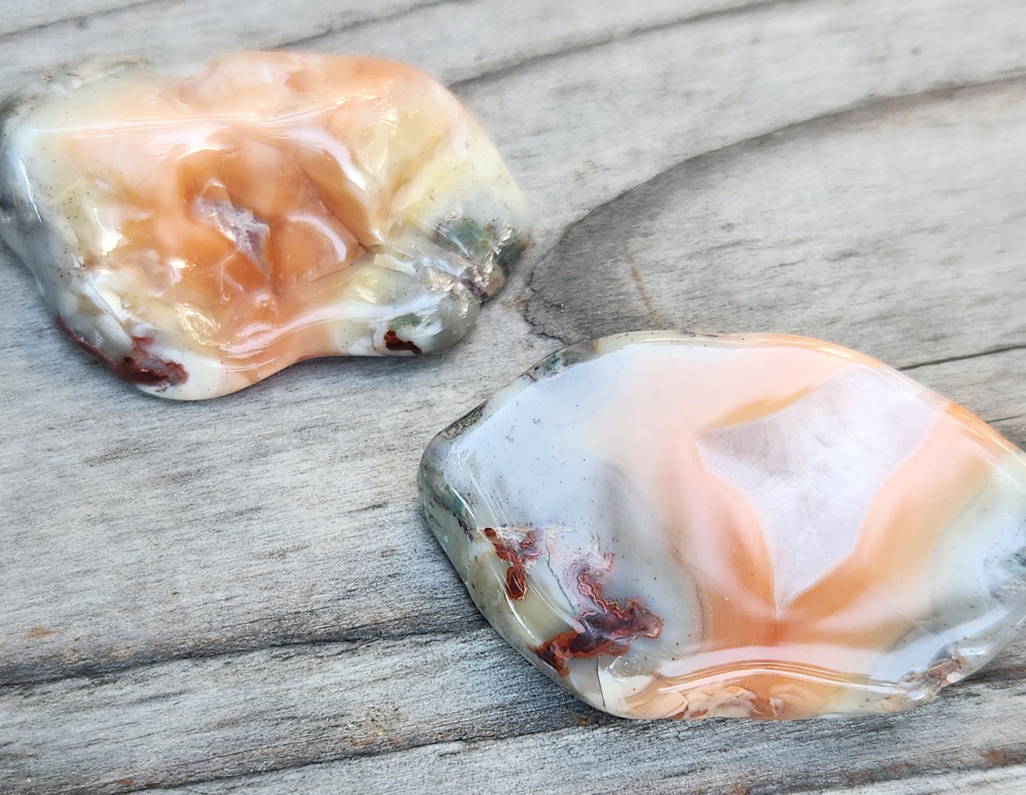 Tumbled Banded Agates Matching Pair,  Self Tumbled, Item TA329