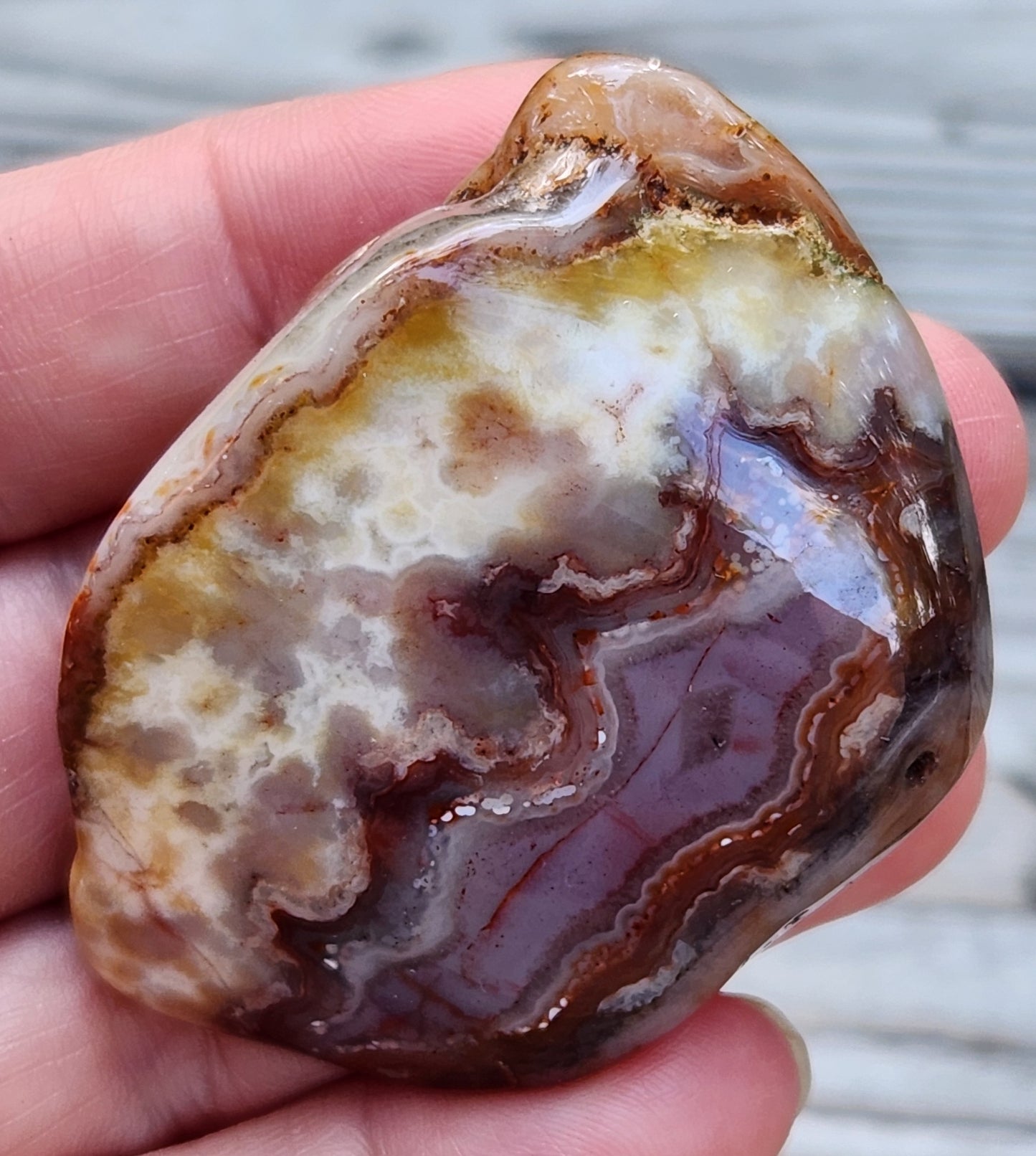 Tumbled Banded Agate, Self Tumbled, Item TA339