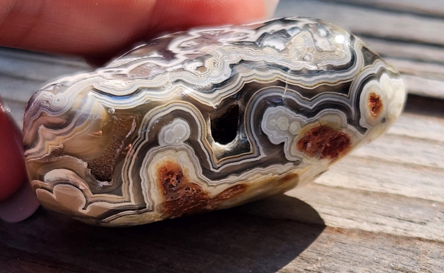 Tumbled Crazy Lace Agate, Self Tumbled, Item TA360