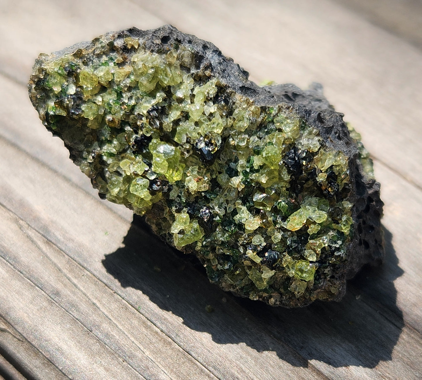 Peridot Olivine on Basalt Specimen ItemSP374