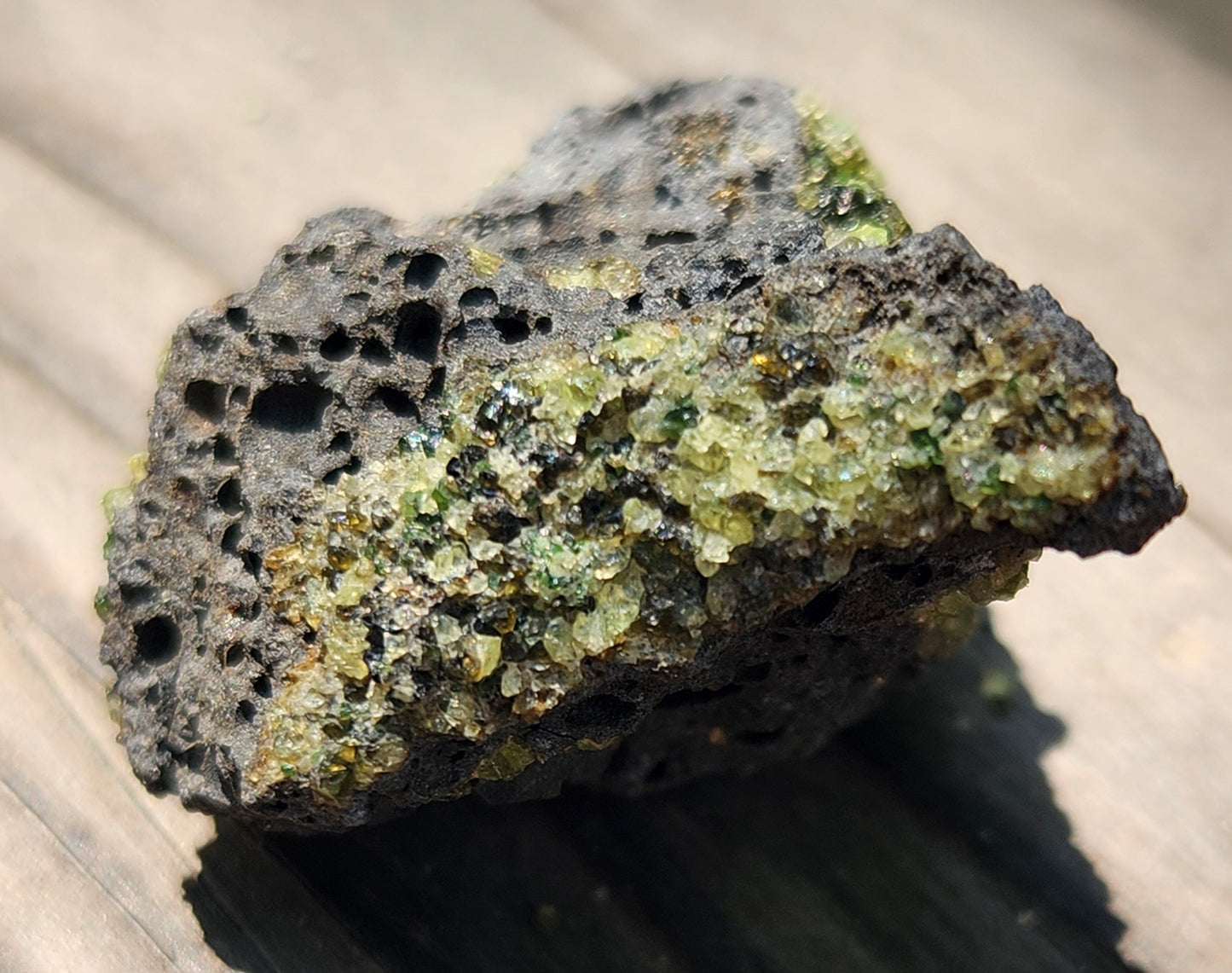 Peridot Olivine on Basalt Specimen ItemSP374