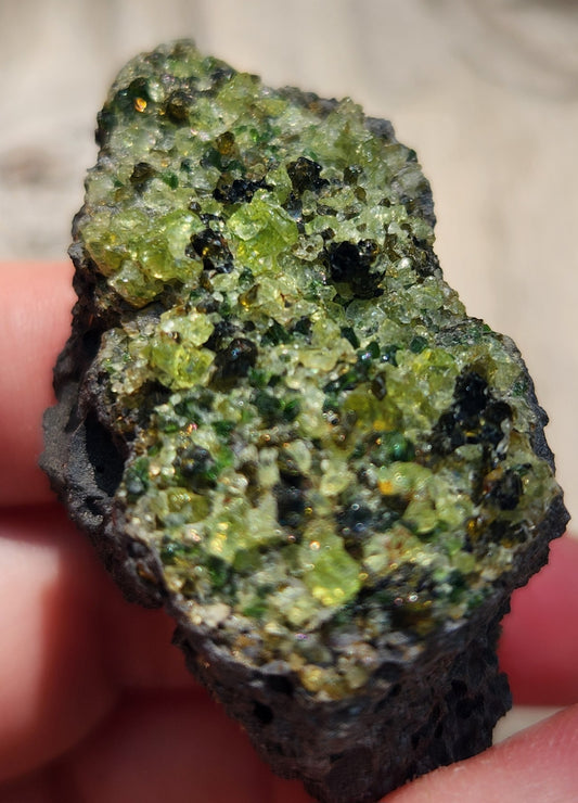 Peridot Olivine on Basalt Specimen ItemSP374