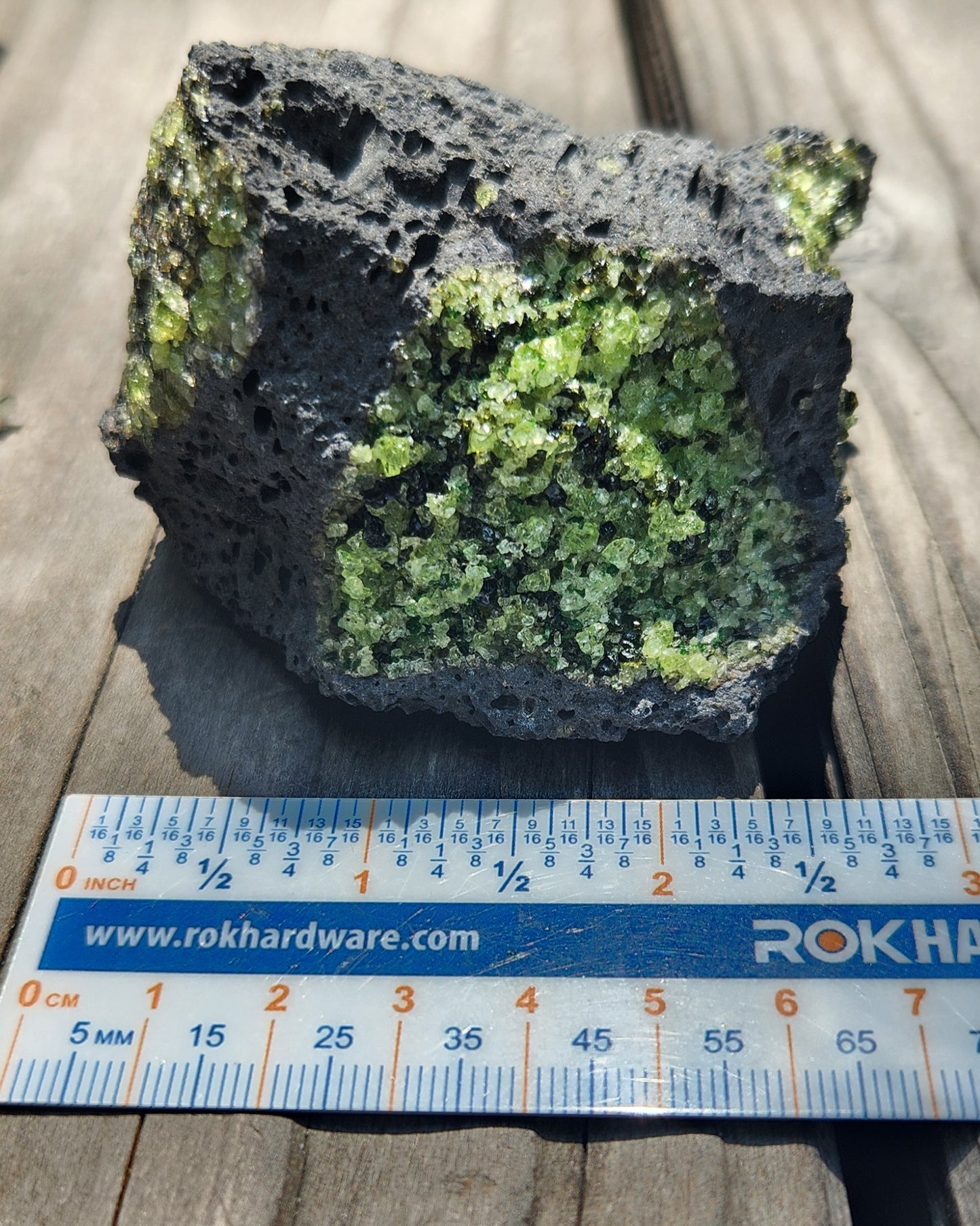 Peridot Olivine on Basalt Specimen ItemSP375