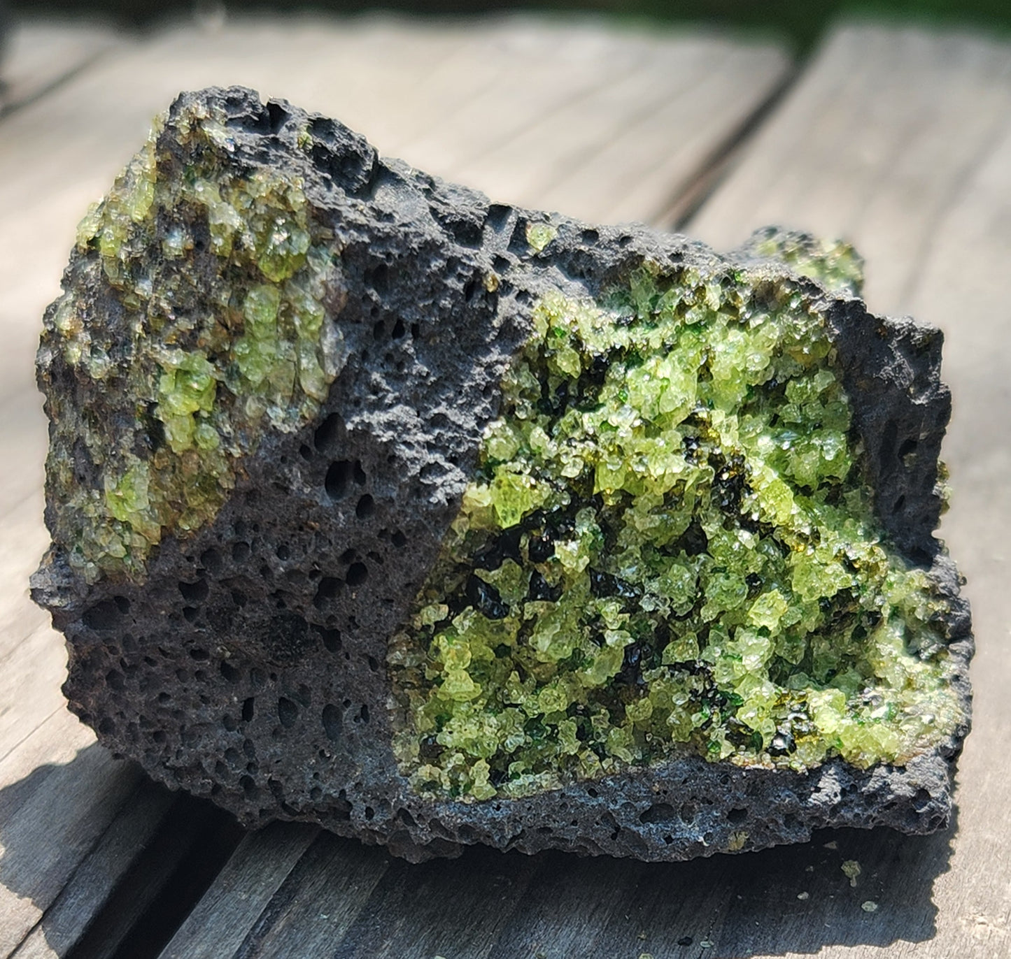 Peridot Olivine on Basalt Specimen ItemSP375