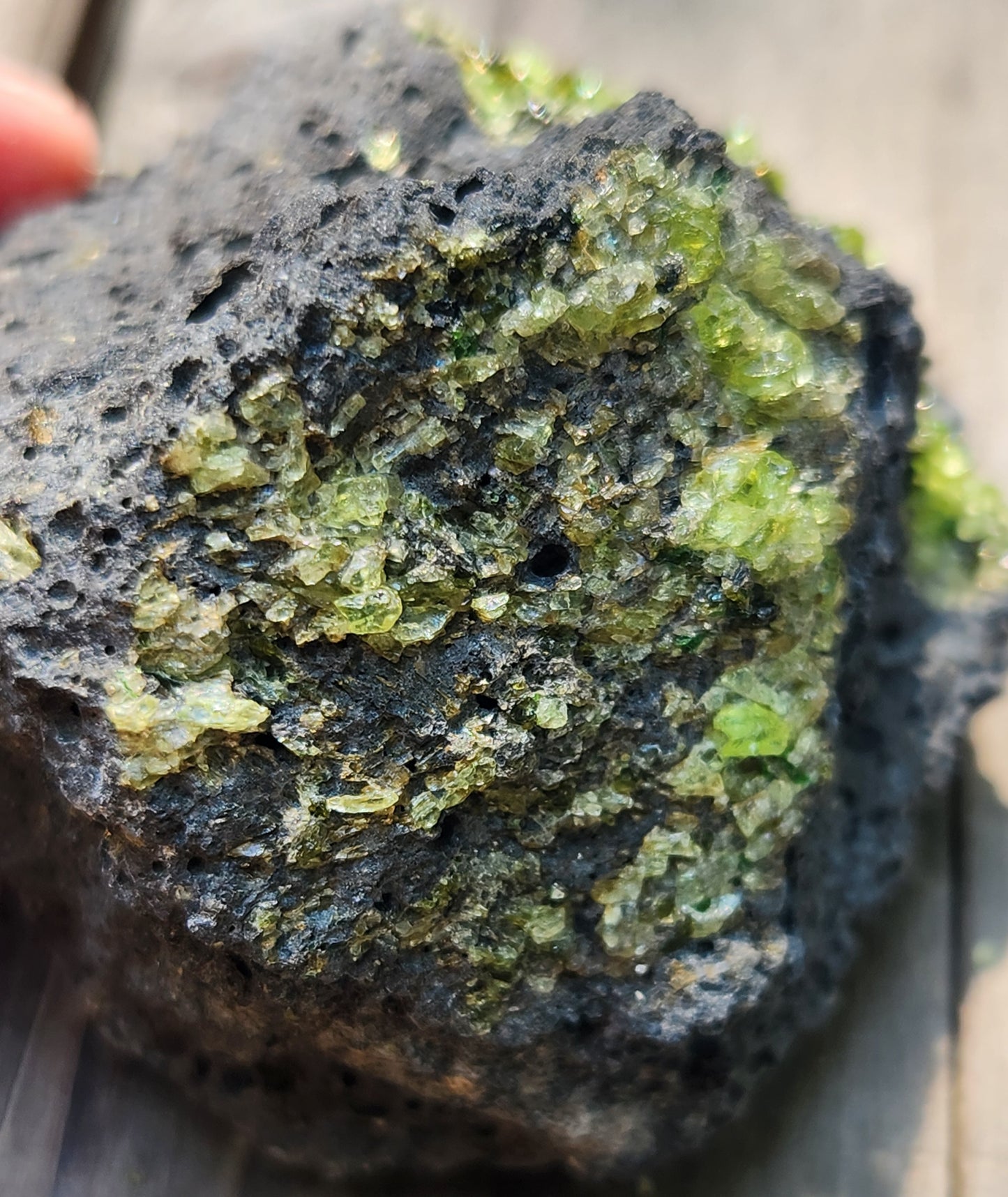 Peridot Olivine on Basalt Specimen ItemSP375