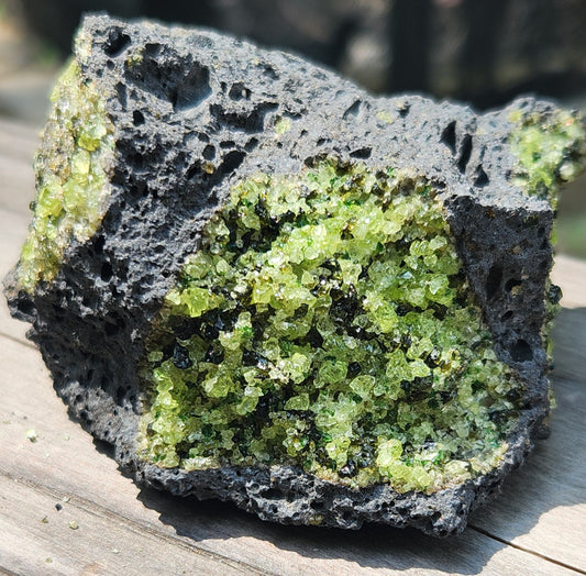 Peridot Olivine on Basalt Specimen ItemSP375