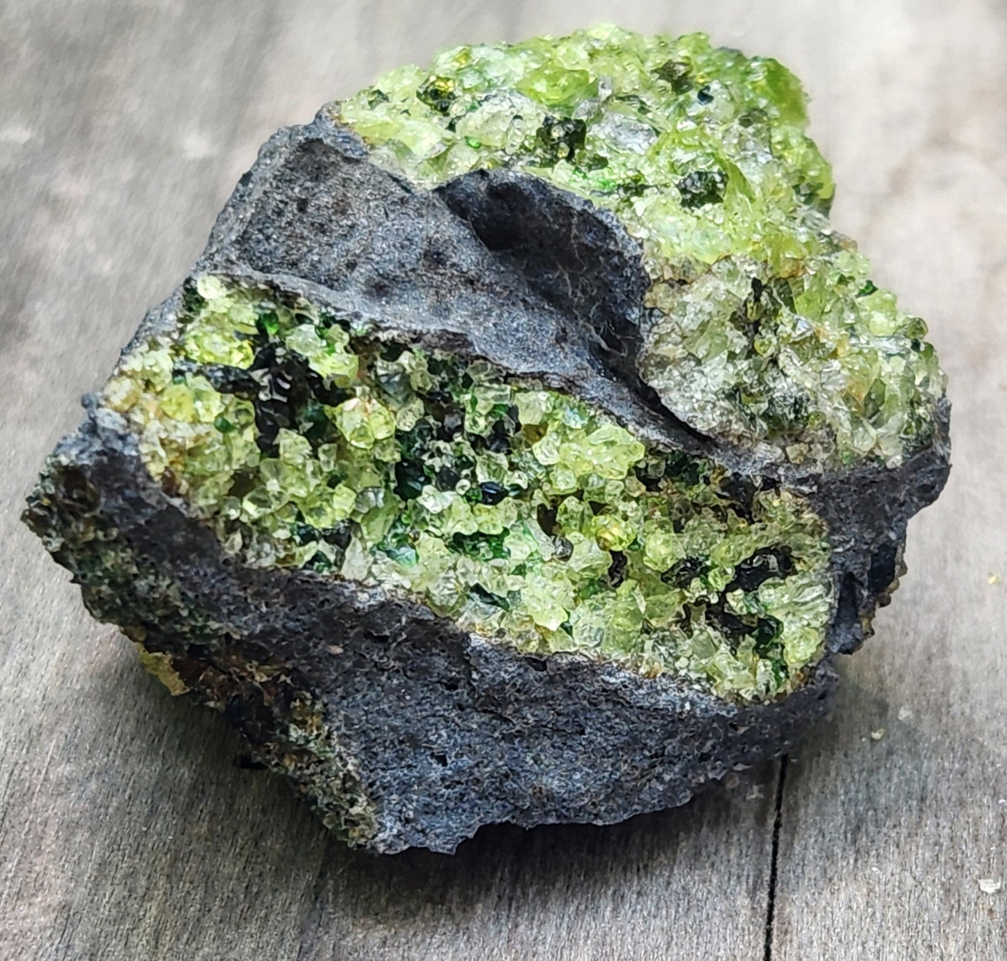 Peridot Olivine on Basalt Specimen ItemSP376