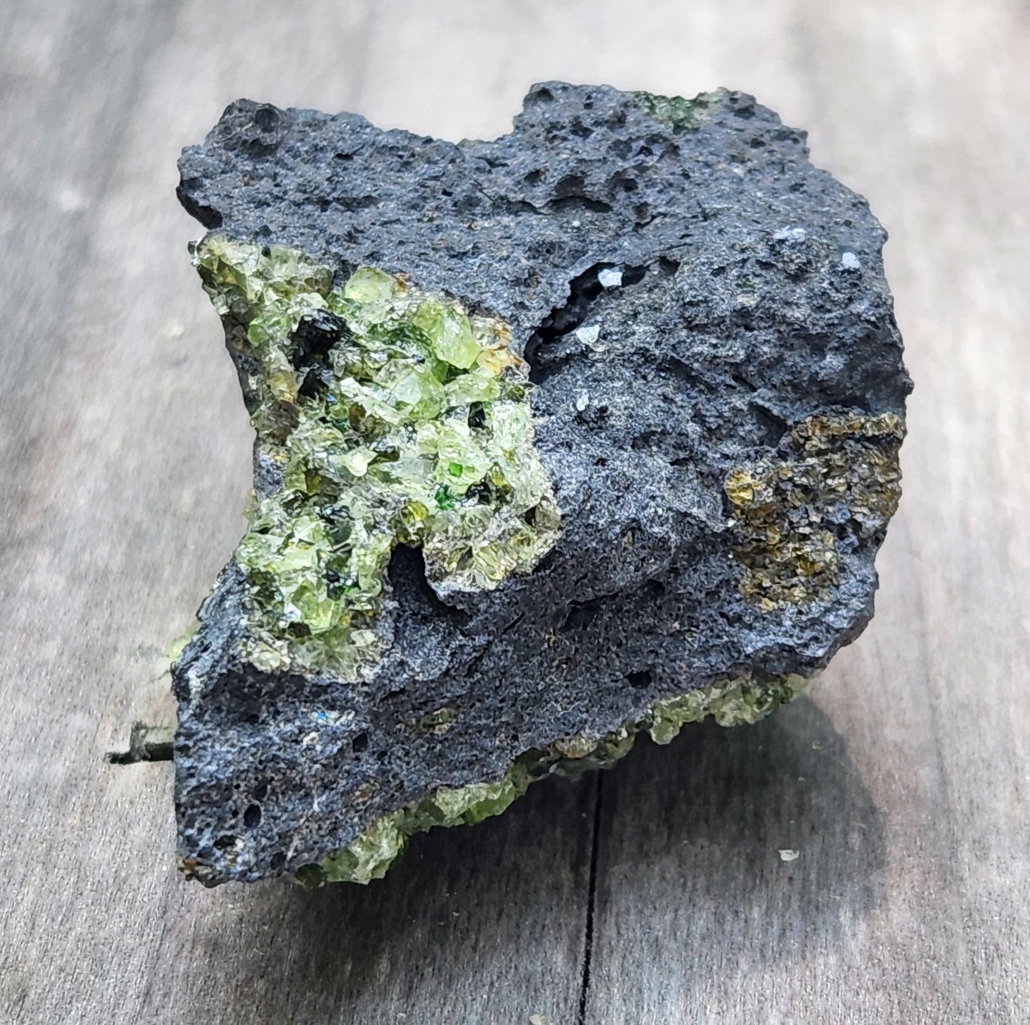 Peridot Olivine on Basalt Specimen ItemSP376