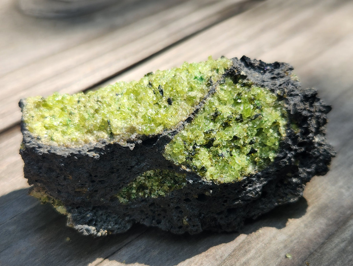 Peridot Olivine on Basalt Specimen ItemSP378