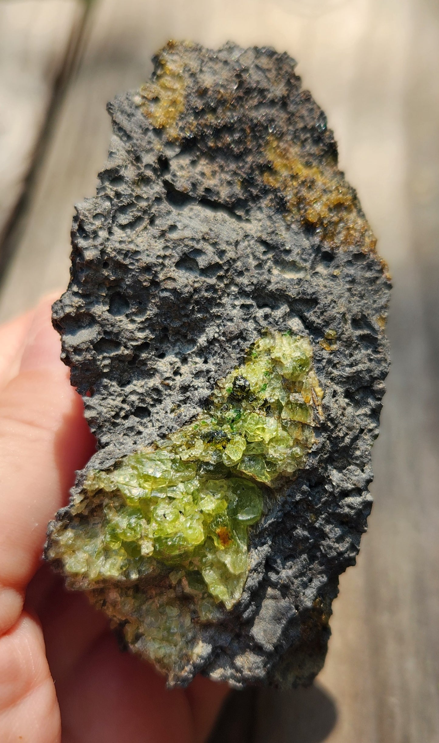 Peridot Olivine on Basalt Specimen ItemSP378