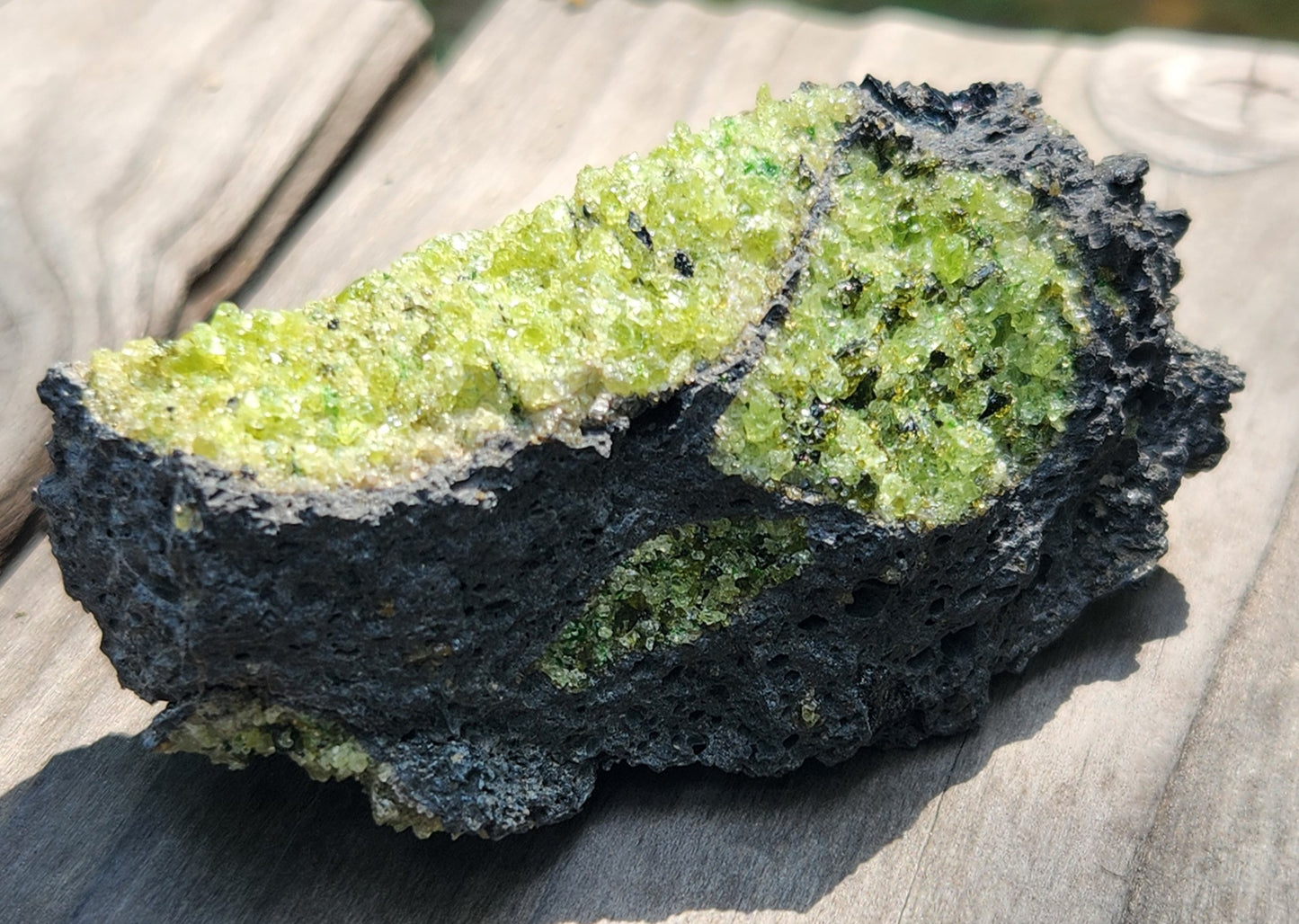 Peridot Olivine on Basalt Specimen ItemSP378