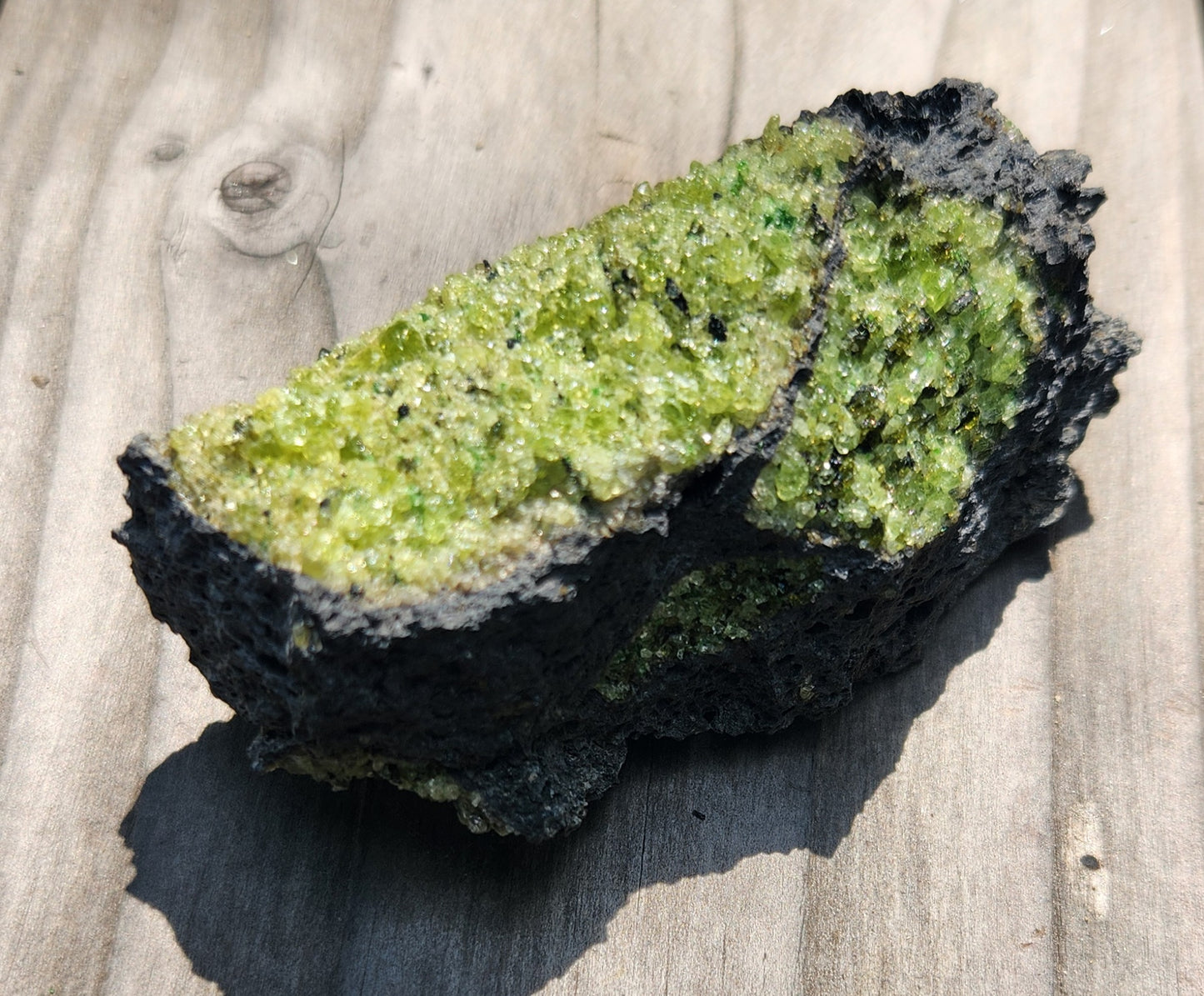 Peridot Olivine on Basalt Specimen ItemSP378