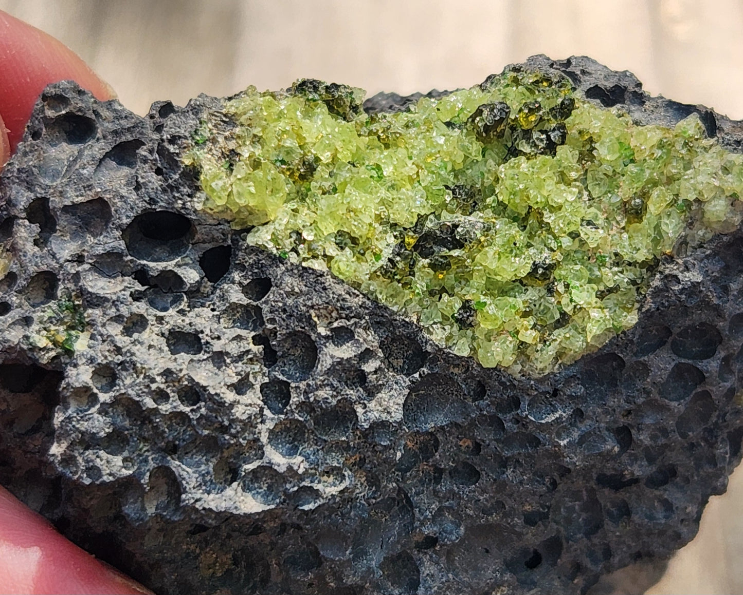 Peridot Olivine on Basalt Specimen ItemSP379