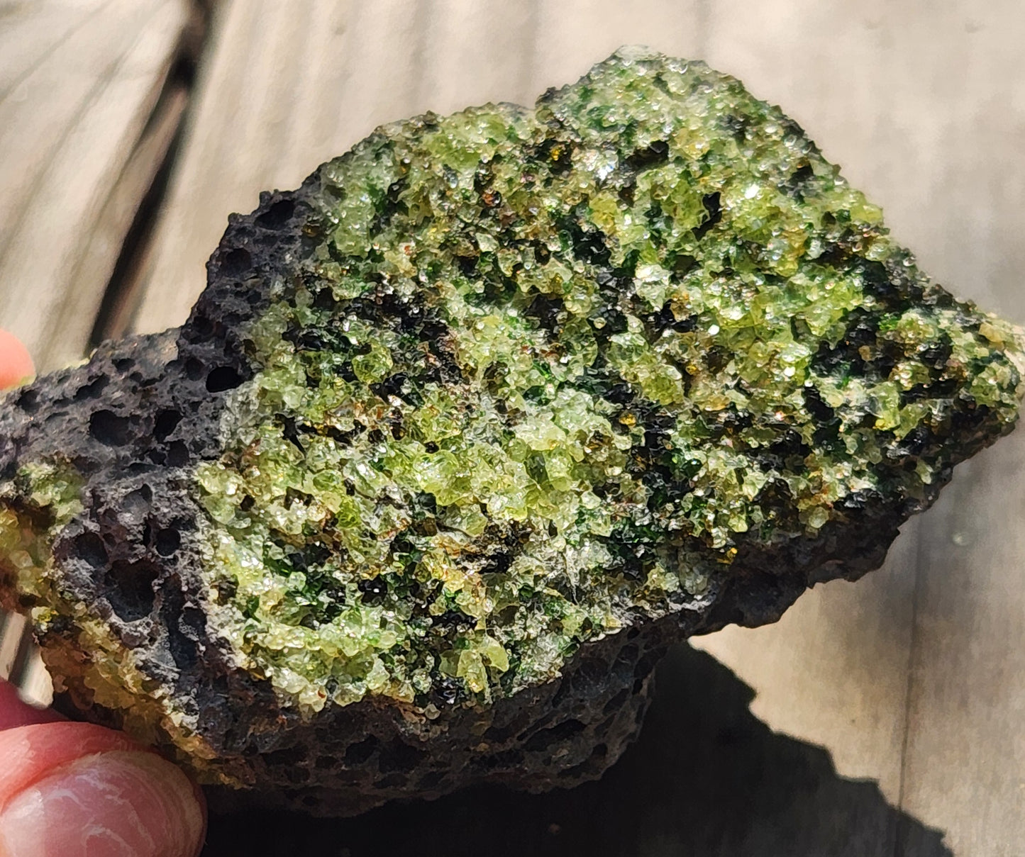 Peridot Olivine on Basalt Specimen ItemSP379