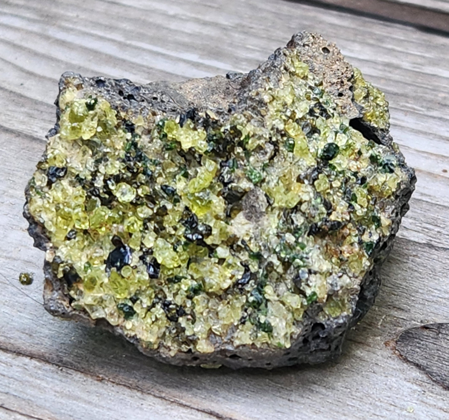 Peridot Olivine on Basalt Specimen ItemSP387