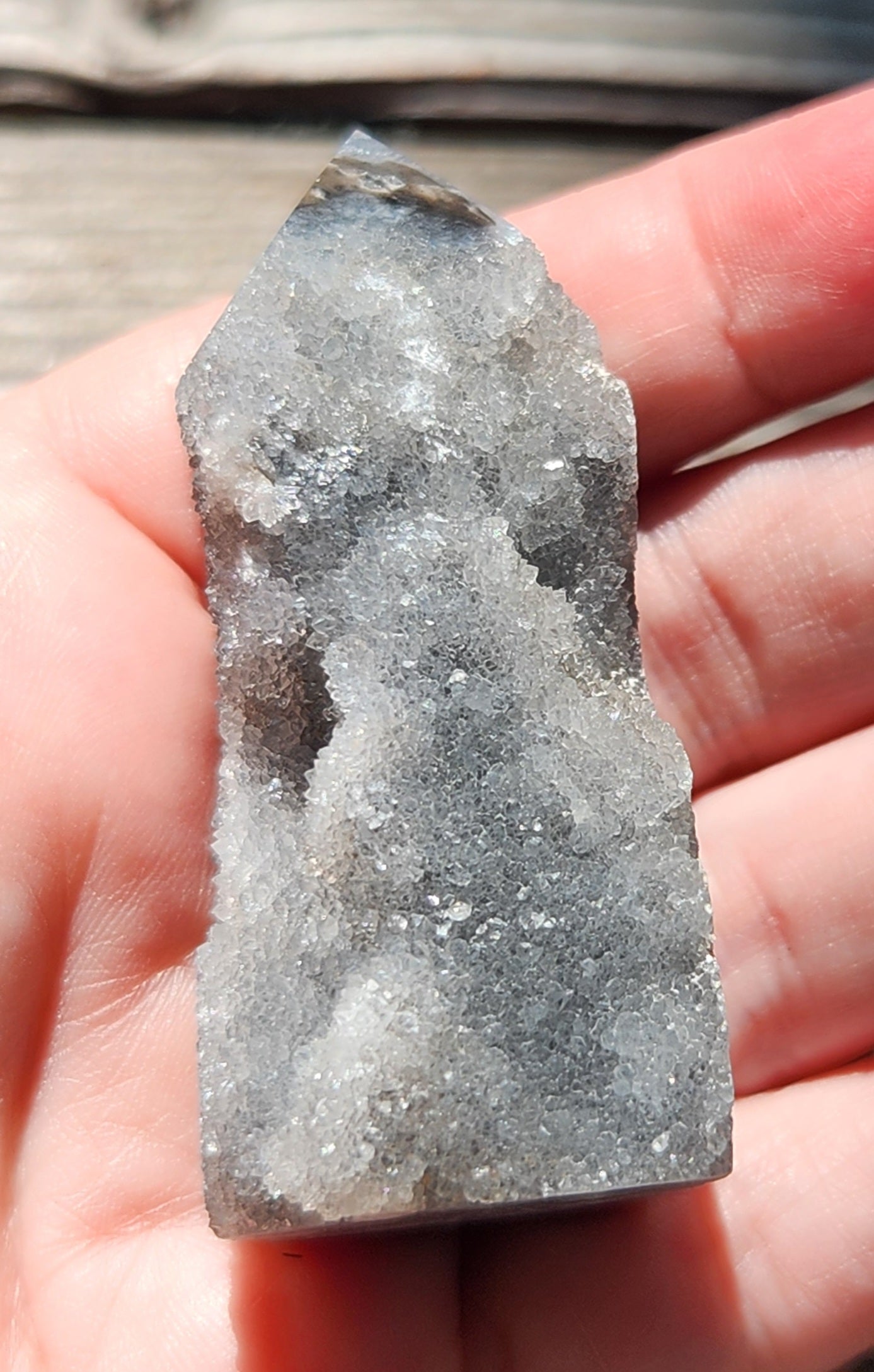 Black Sphalerite Druzy Tower Obelisk Item TW420