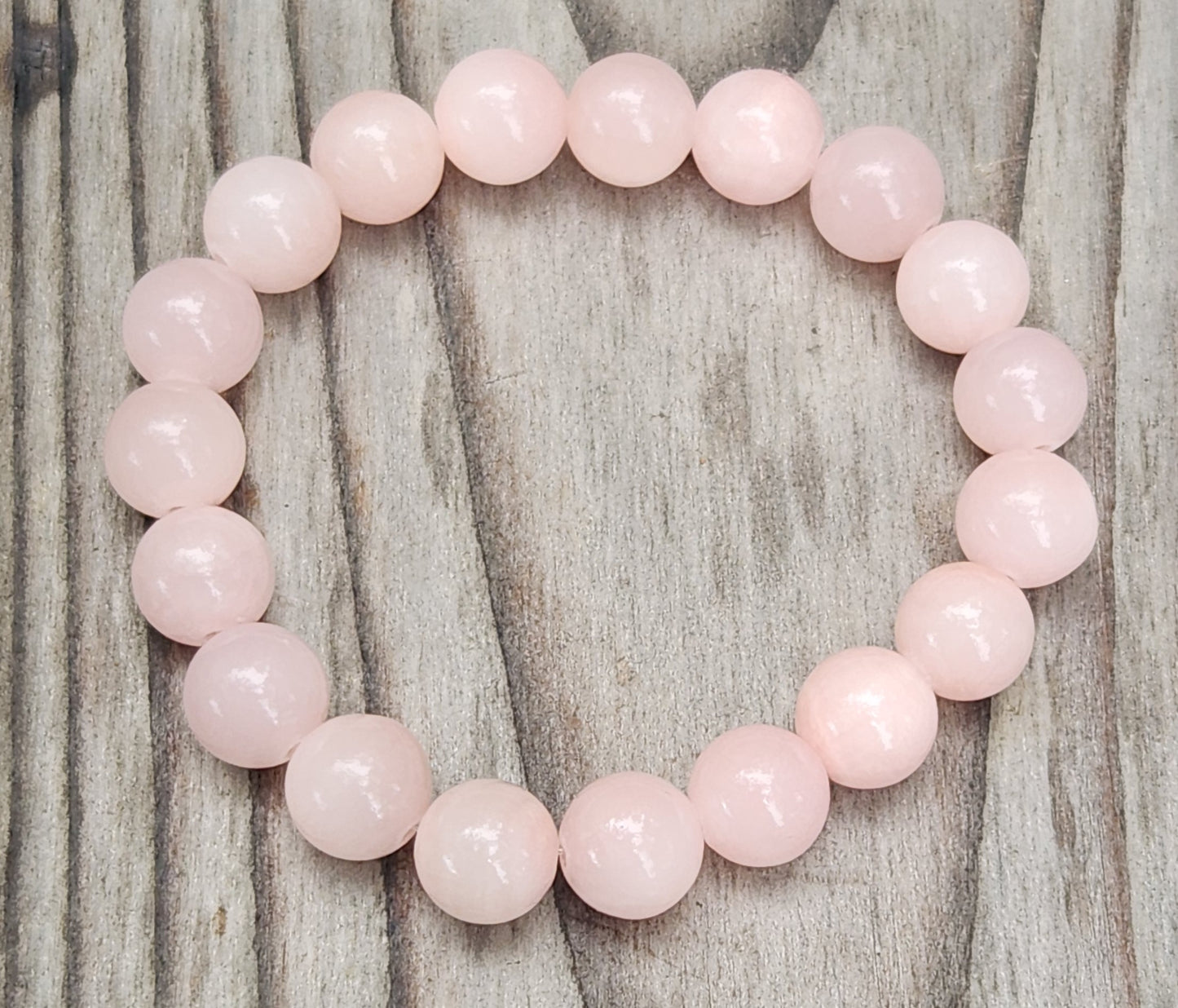 Pink Jade Marble Stretch Bracelet 10mm Item JL441
