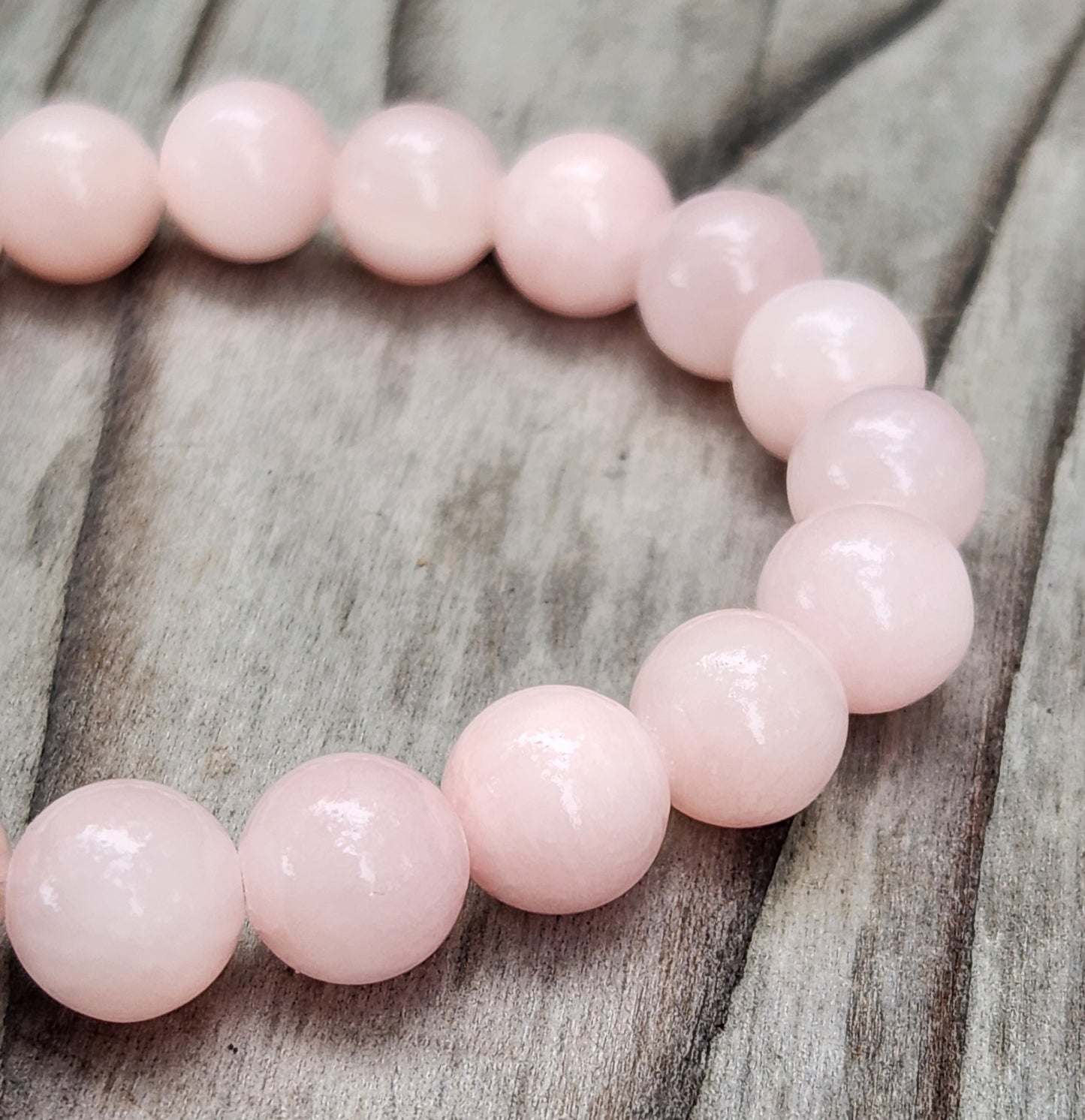 Pink Jade Marble Stretch Bracelet 10mm Item JL441