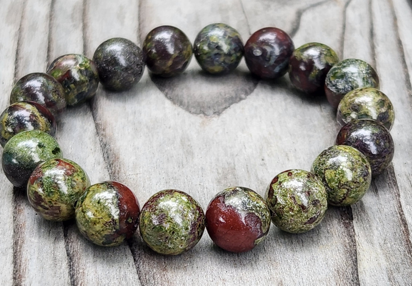 Dragons Blood Jasper Stretch Bracelet 10mm Beads JL443