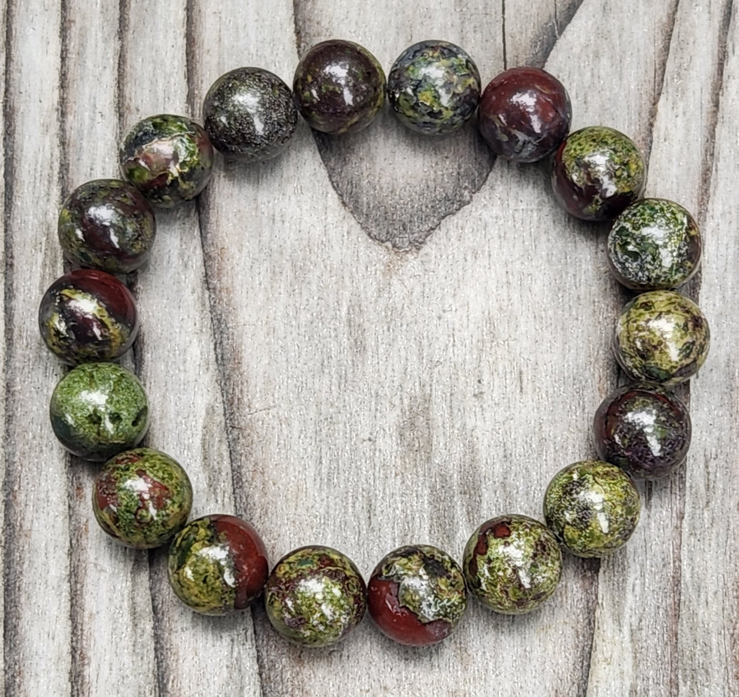 Dragons Blood Jasper Stretch Bracelet 10mm Beads JL443