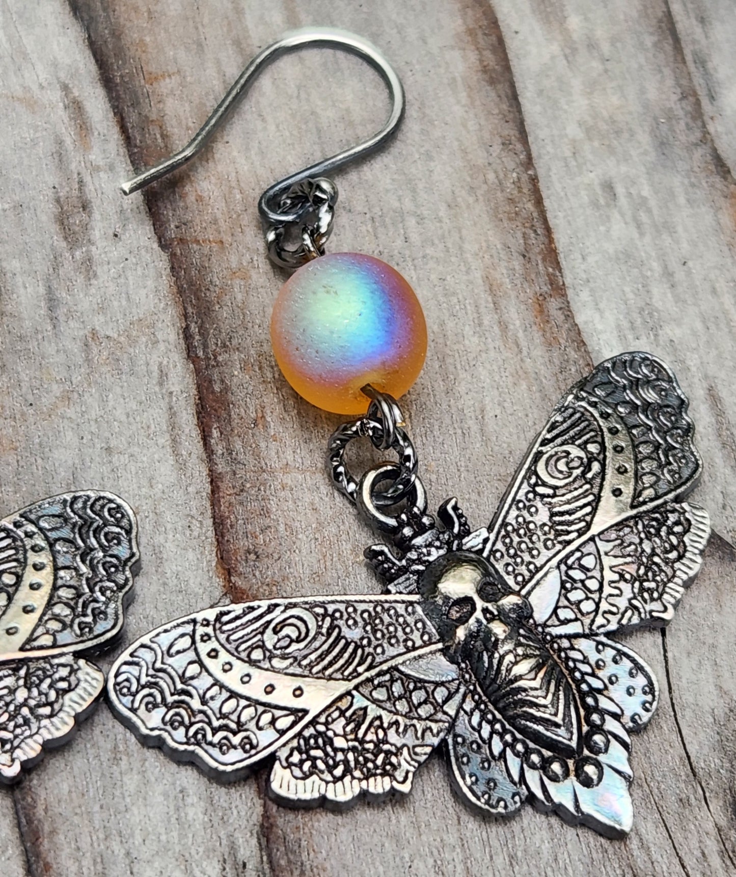 Deaths Head Moth Sterling Silver Earrings Item JL447