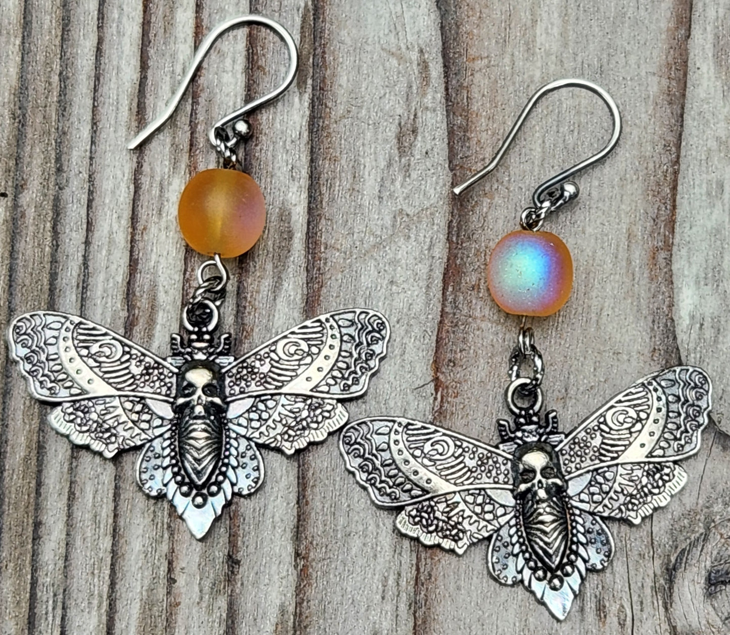 Deaths Head Moth Sterling Silver Earrings Item JL447