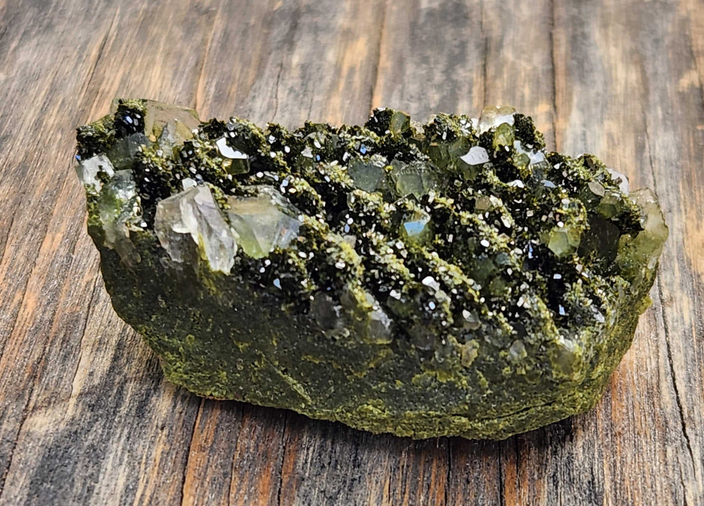 High Grade Forest Epidote with Quartz (Fairy Forest Epidote) Rainbows! Hakkari, Turkey ItemSP464