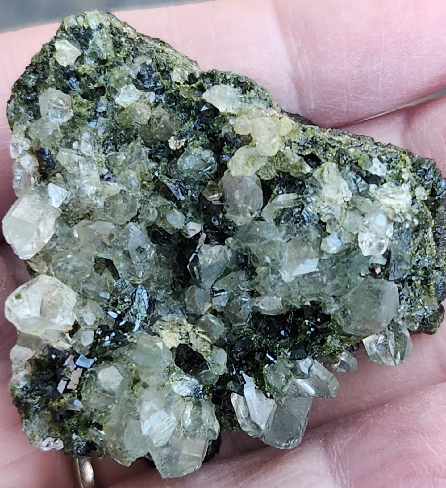 High Grade Forest Epidote with Quartz (Fairy Forest Epidote) Super Dark and Shiny! Hakkari, Turkey ItemSP473