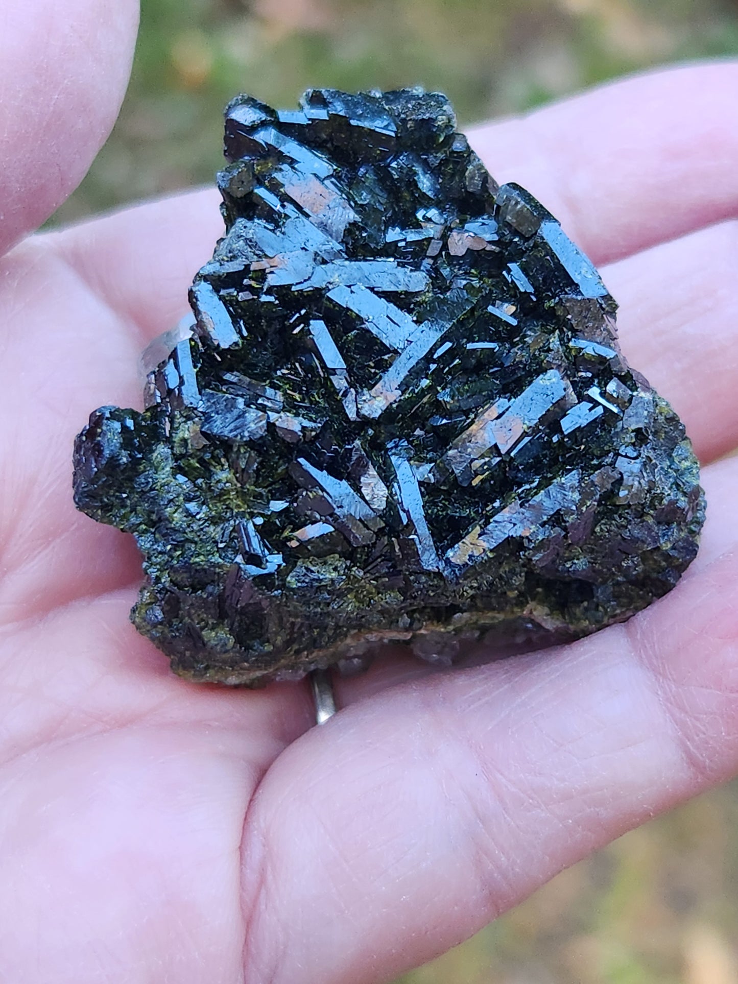 High Grade Forest Epidote with Quartz (Fairy Forest Epidote) Super Dark and Shiny! Hakkari, Turkey ItemSP473