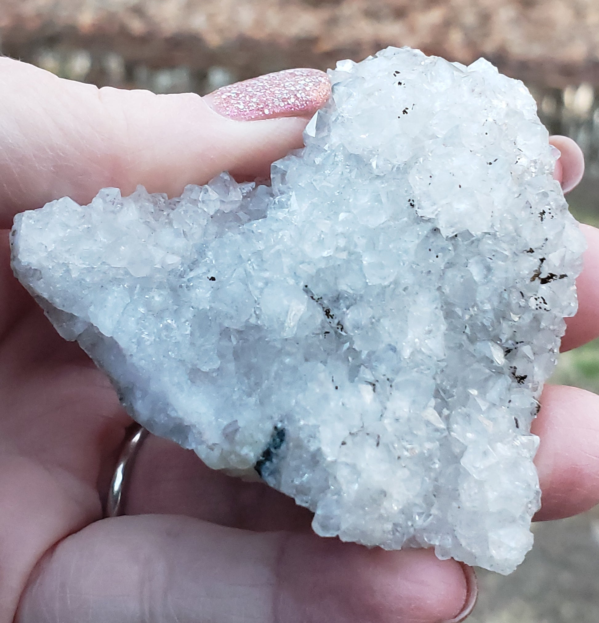 Natural amethyst pine cluster showing raw crystal texture and sparkle AM12-3