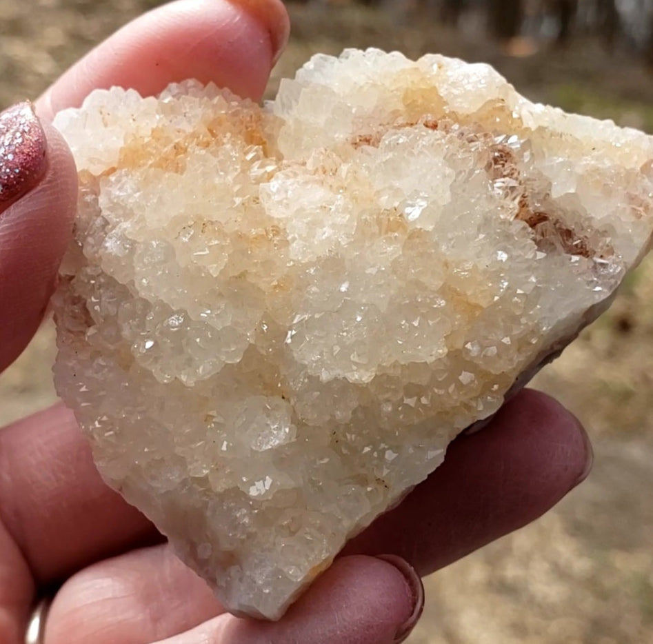 Quartz Crystal Druzy Druse from Missouri, Pink Peach Champagne Color DR47